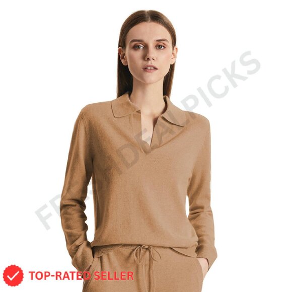 Super Lightweight Cashmere Polo Sweater Oversized Pullover Chic Minimal